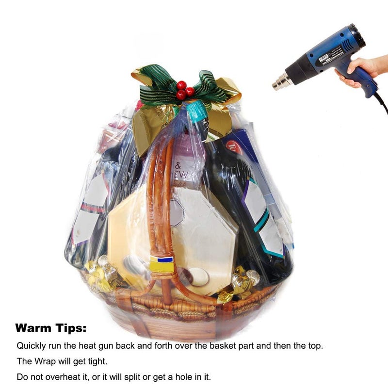 LazyMe Extra Large Jumbo Shrink Wrap Cellophane Bags for Gift Baskets - 40x47 Inch Christmas Basket Bags (10 pcs, XXXL) - Image 3